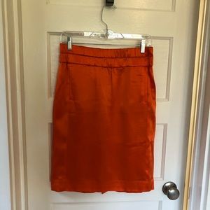 J. Crew Orange Silk Skirt
